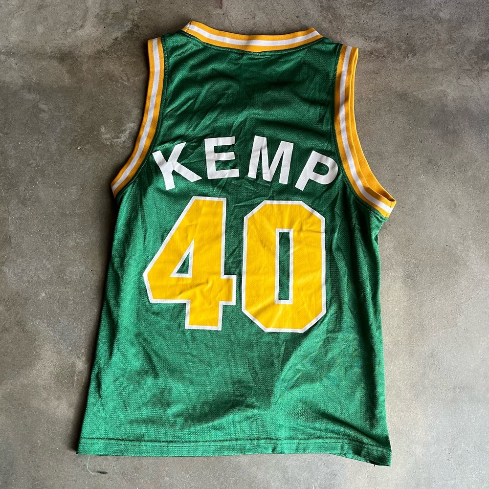 Vintage Seattle SuperSonics Shawn Kemp Champion Basketball Jersey, Size 40, L